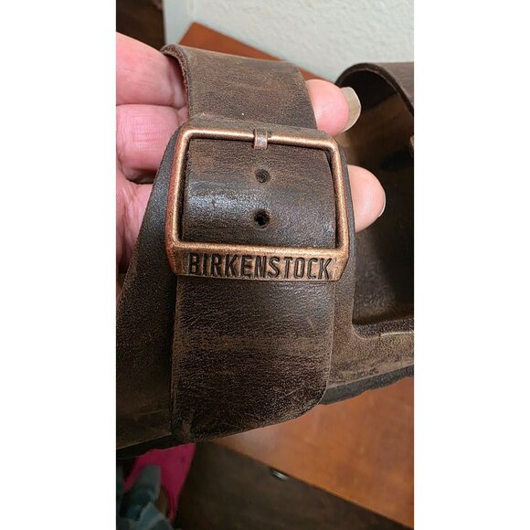Birkenstock Arizona Unisex Brown Leather Sandals Size 40 - Picture 7 of 8